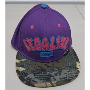 Official Crown of Laurel Legalize Snapback Hat Purple Camo Flat Brim